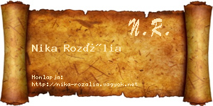 Nika Rozália névjegykártya