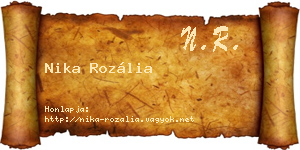 Nika Rozália névjegykártya